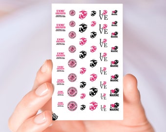 USMC Marine Girlfriend Nail Decals Stickers Art Designs USMC Nail Decorations Marine Corps Accessories