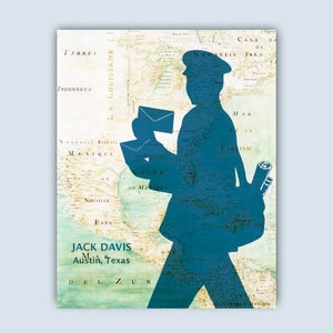 Mailman Print, impression de postier, travailleur Postal, facteur personnalisé cadeau, cadeau pour postier, cadeau de retraite, bureau de poste