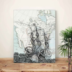 Octopus Art, Octopus Print, Kraken Art, Coastal Wall Art, Nautical Wall Decor, Octopus Poster, Coastal Wall Decor, Ocean Decor, Ocean Art