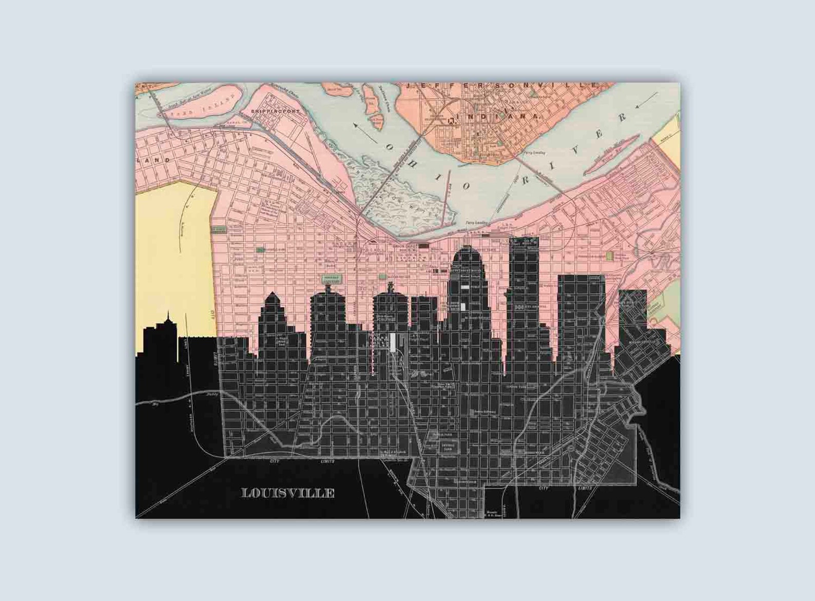 Louisville Skyline Louisville Wall Art Louisville Poster Etsy