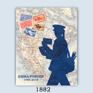 PostWoman Kunst, weibliche Postträger, personalisierte Post-Arbeiterin, Postbote Karte Stempel Plakat, Postbote Ruhestand Geschenk, Post-Office-Dekor
