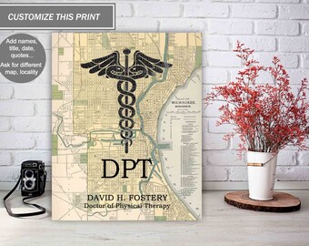 Impresión personalizada de Doctor en Terapia Física DPT, regalo de cumpleaños DPT, regalo de graduación DPT