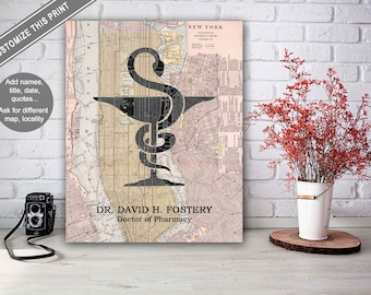 Custom Pharmacist Print, Pharmacy Graduation Gift, Pharmacy Decor