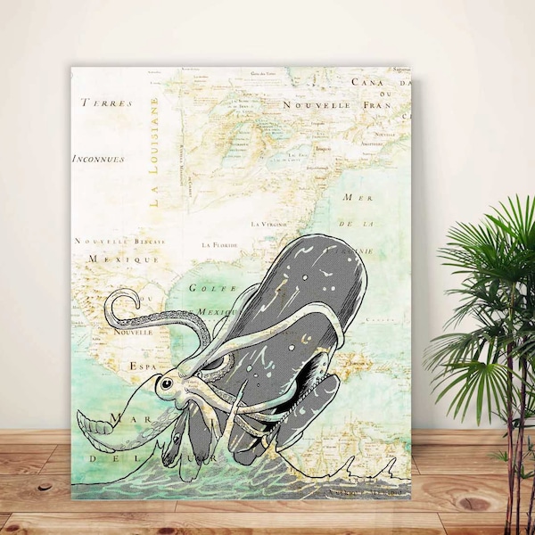 Nautical Maps With Kraken Etsy