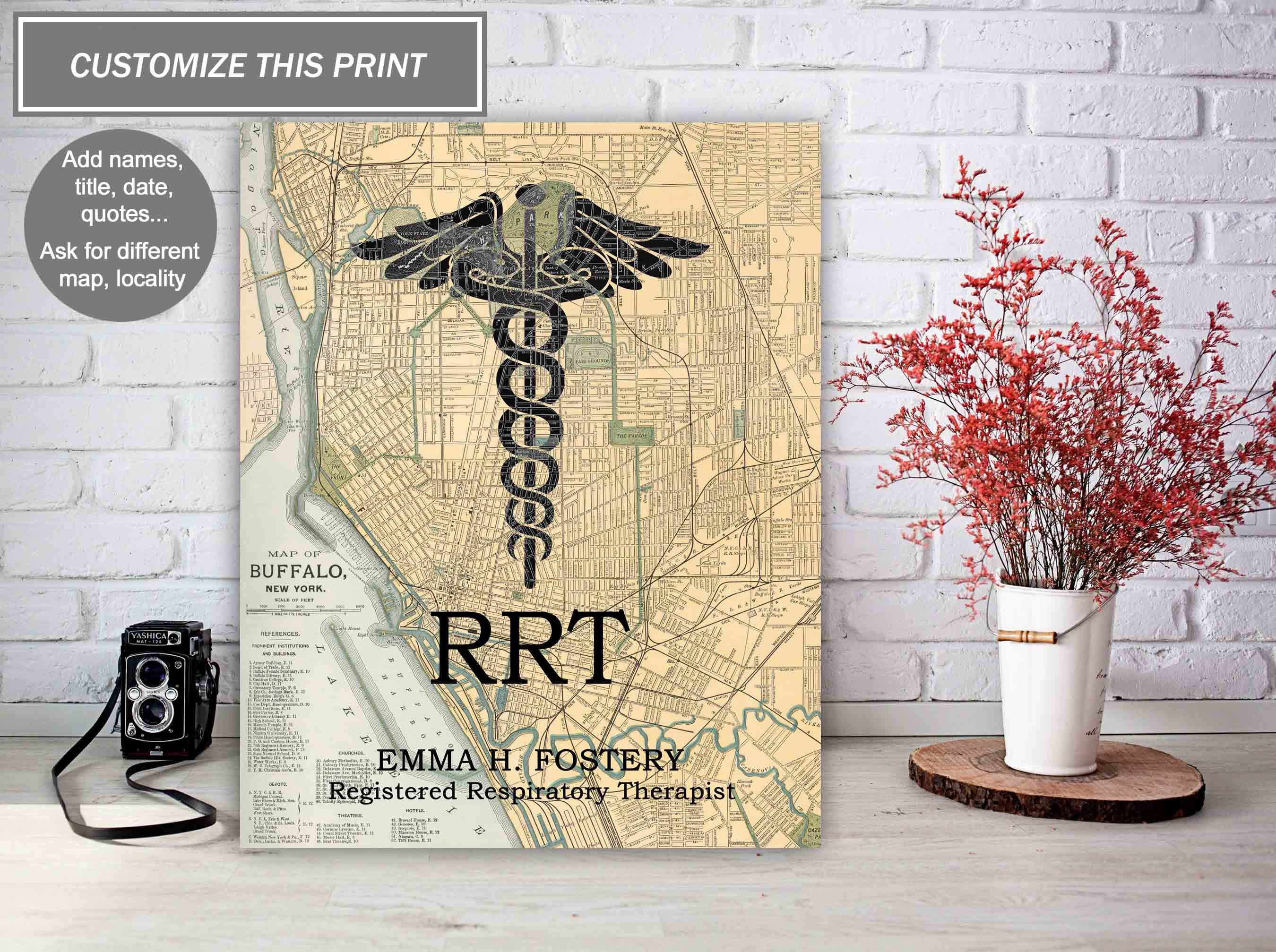 Custom Registered Respiratory Therapist RRT Print, RRT Office Decor, RRT Graduation Gift