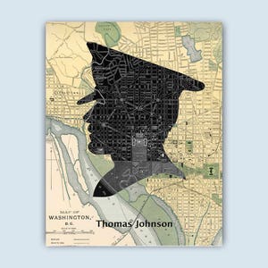 Polizisten Illustration, Polizist Geschenk, personalisierte Polizei Druck, Washington DC Karte, Ruhestand, Abschlussgeschenk, Detektiv, Polizei Dpt Dekor