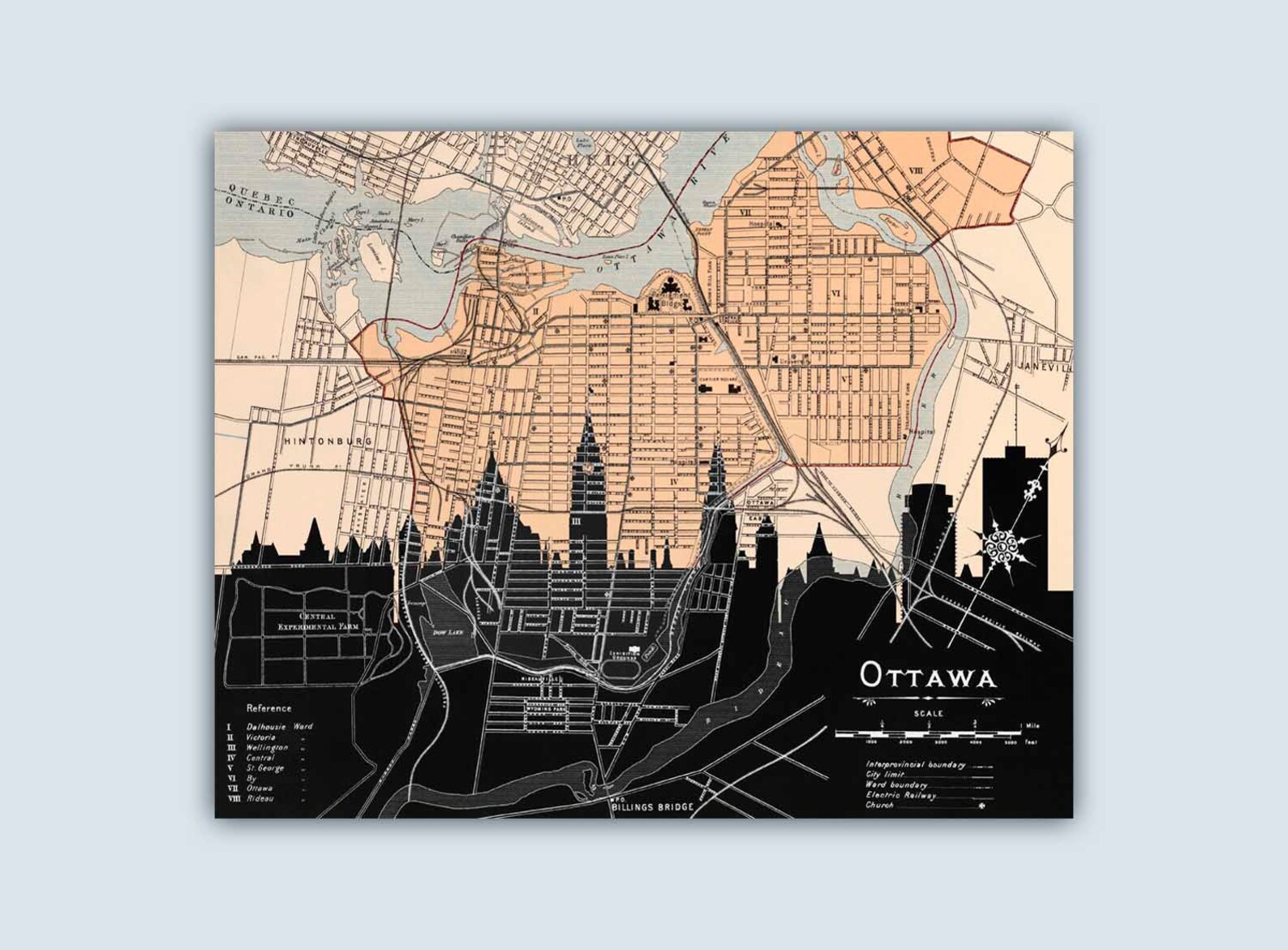 Ottawa Skyline Ottawa Wall Art Ottawa Art Print Ottawa Etsy