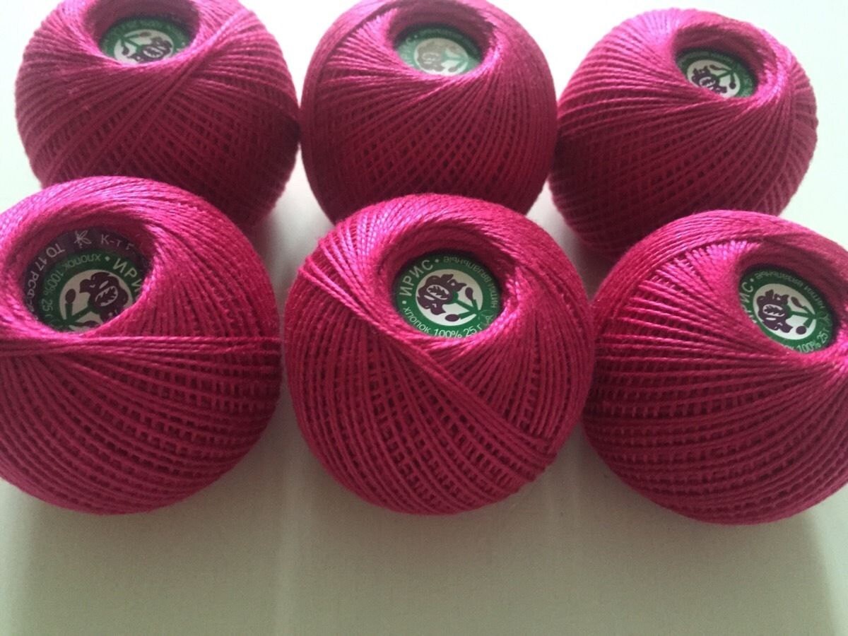 Iris 100 Mercerized Cotton Yarn Thread Crochet Embroidering 6 Etsy