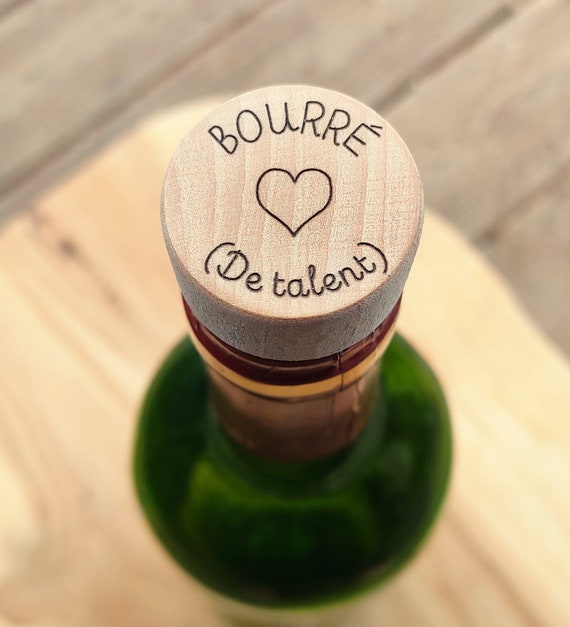 Bouchon Bouteille De Vin Personnalisé En Bois, Haute Qualité De Finition  Ciré Et Lustré, Un Cadeau Idéal Pour Son Papa 