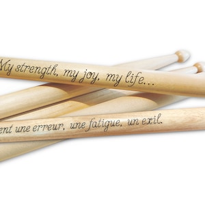 Wood drumstick, personalize gift with a name, perfect gift for a  musician !