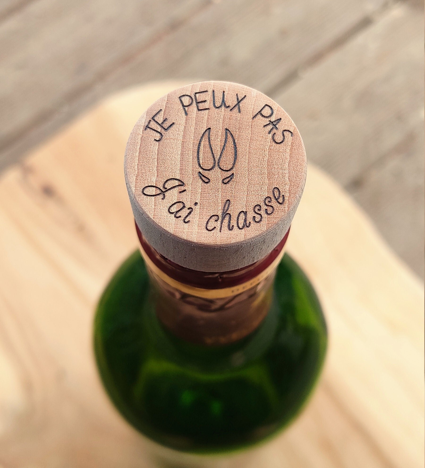 Bouchon Bouteille de Vin Personnalisé en Bois, Un Cadeau Pour Son Papi, Papa ... Noël Haute Qualité 