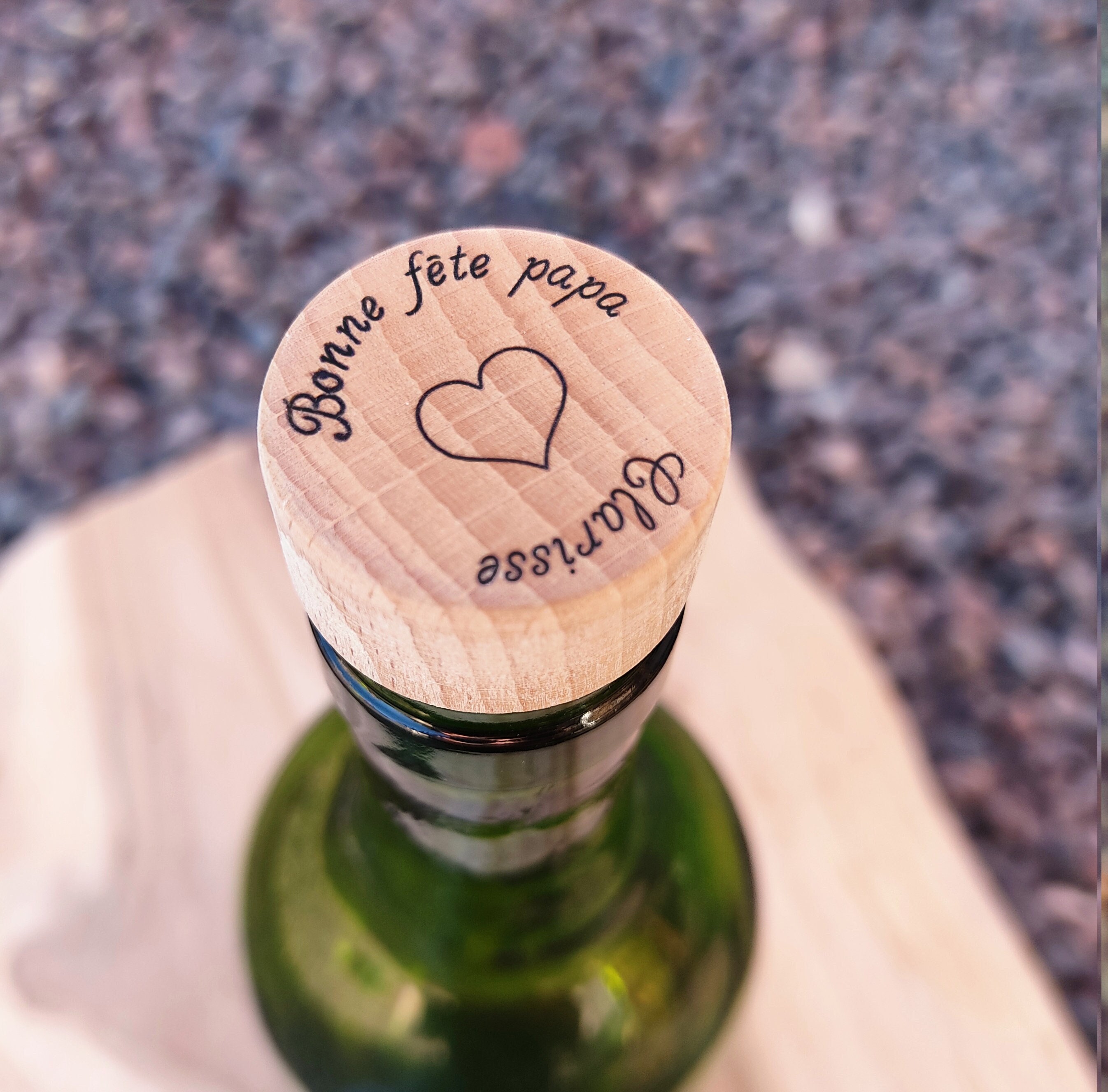 Bouchon Bouteille de Vin Personnalisé en Bois, Un Cadeau Pour Son Papi, Papa Haute Qualité Finition,