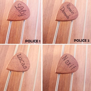 Gepersonaliseerde plectrum in massief mahoniehout, het originele cadeau voor Vaderdag en voor alle muziekliefhebbers afbeelding 5