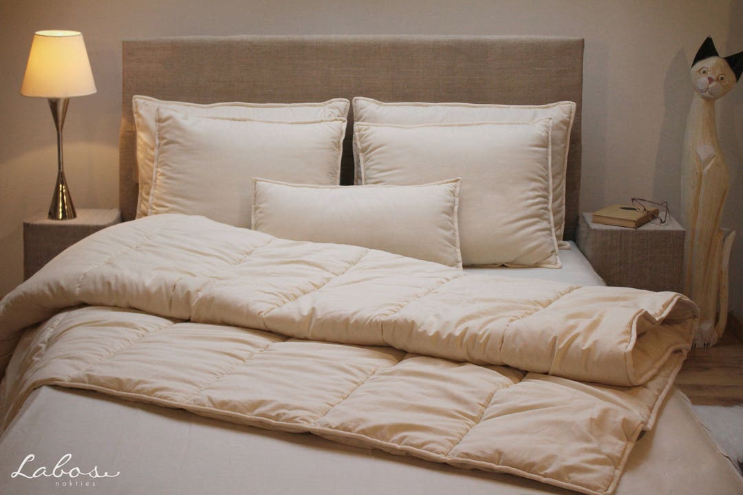 Queen Comforter Winter Thickness, Natural Wool Filled / Extra Warm Wool