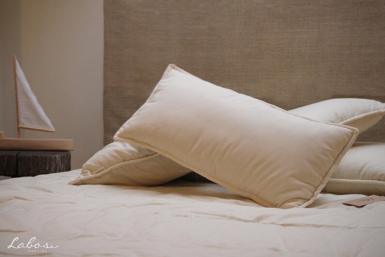 Lumbar Pillow 12x24 In Chemicals Free Wool Filled Handmade Etsy