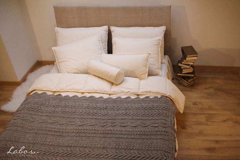 Queen Comforter Winter Thickness, Natural Wool Filled / Extra Warm Wool