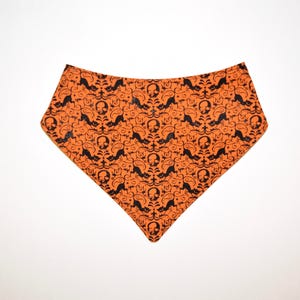 Skulls, Black Cats & Spiders!, Reversible Dog Bandana, Snap Closure Bandana
