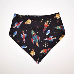 Rockets/Mathematical Equations, Reversible Dog Bandana, Snap Closure Bandana