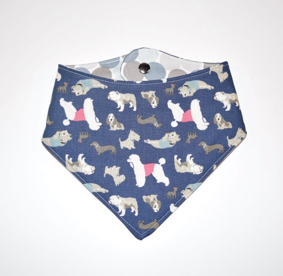 Pups/dots Reversible Dog Bandana Snap Closure Bandana Etsy