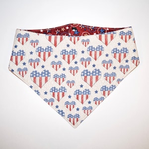 Americana, Reversible Dog Bandana, Snap Closure Bandana