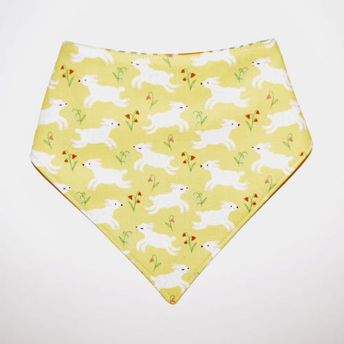 Little Lambs/Plaid, Reversible Dog Bandana, Snap Closure Bandana