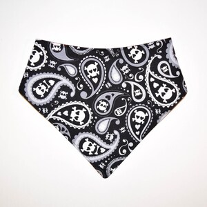 Halloween Paisley/Orange and Black Gingham, Reversible Dog Bandana, Snap Closure Bandana