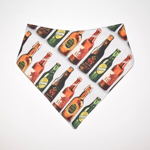 Bier-Flaschen/Flanell kariert, Reversible Hundehalstuch Schnappverschluss Bandana