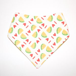 Flannel I Love Tacos/Peppers, Reversible Dog Bandana, Snap Closure Bandana
