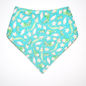 Mermaid/Scales, Reversible Dog Bandana, Snap Closure Bandana