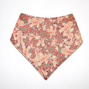 Gingerbread Men, Reversible Dog Bandana, Snap Closure Bandana
