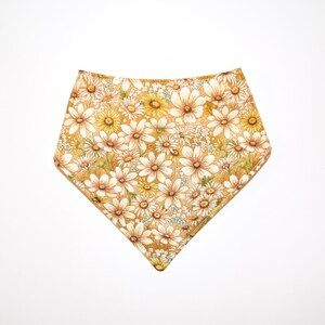 Daisies/Honey Bees, Reversible Dog Bandana, Snap Closure Bandana