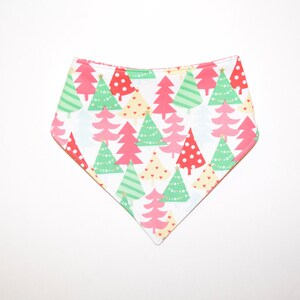 Colorful Trees/Holiday Paisley or Tree Trimmings, Reversible Dog Bandana, Snap Closure Bandana