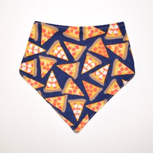 Flannel Pizza Party, Reversible Dog Bandana, Snap Closure Bandana