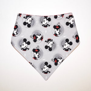 Mickey & Minnie, Reversible Dog Bandana, Snap Closure Bandana