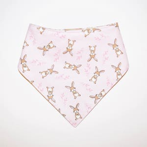 Pink Bunnies/Plaid, Reversible Dog Bandana, Snap Closure Bandana