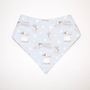 Snoopy & Woodstock Happy Holidays/Holiday Plaid, Reversible Dog Bandana, Snap Closure Bandana