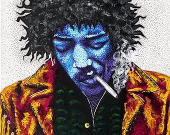 Jimi Hendrix Acrylic Painting Original