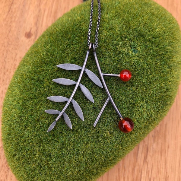 Oxidised Rowan Pendant