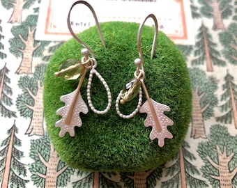 Woodland earrings with champagne quartz