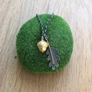 Acorn and oak leaf pendant