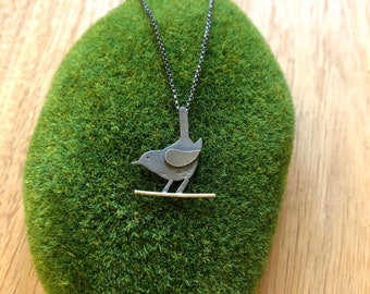 Wren pendant oxidised