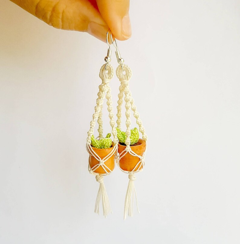 Earrings Plant Hanger. Garden Earrings. Botanical Jewelry. Etsy