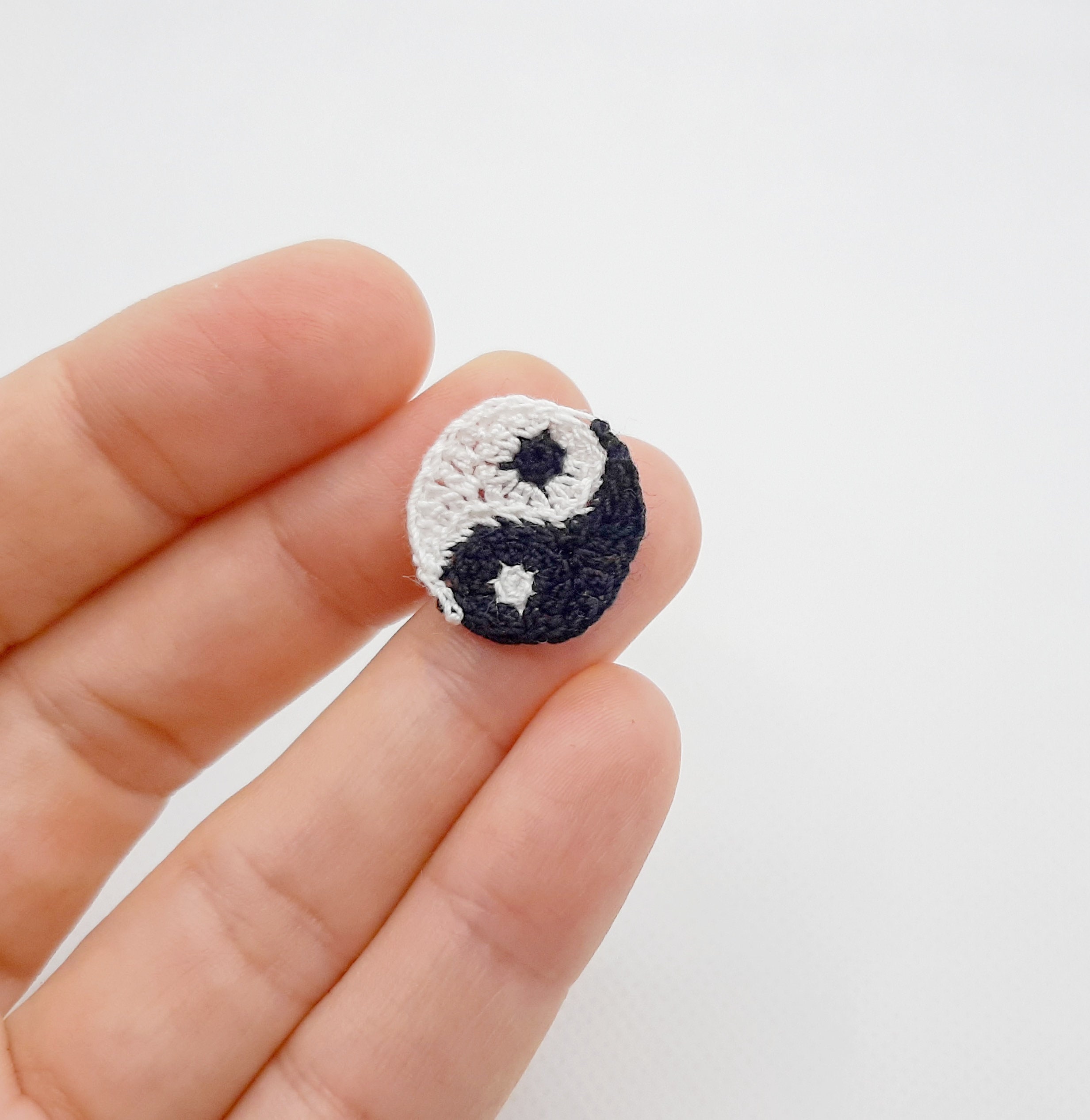 Yin Yang Applique PDF Pattern. Yin Yan Sign Crochet Black and Etsy
