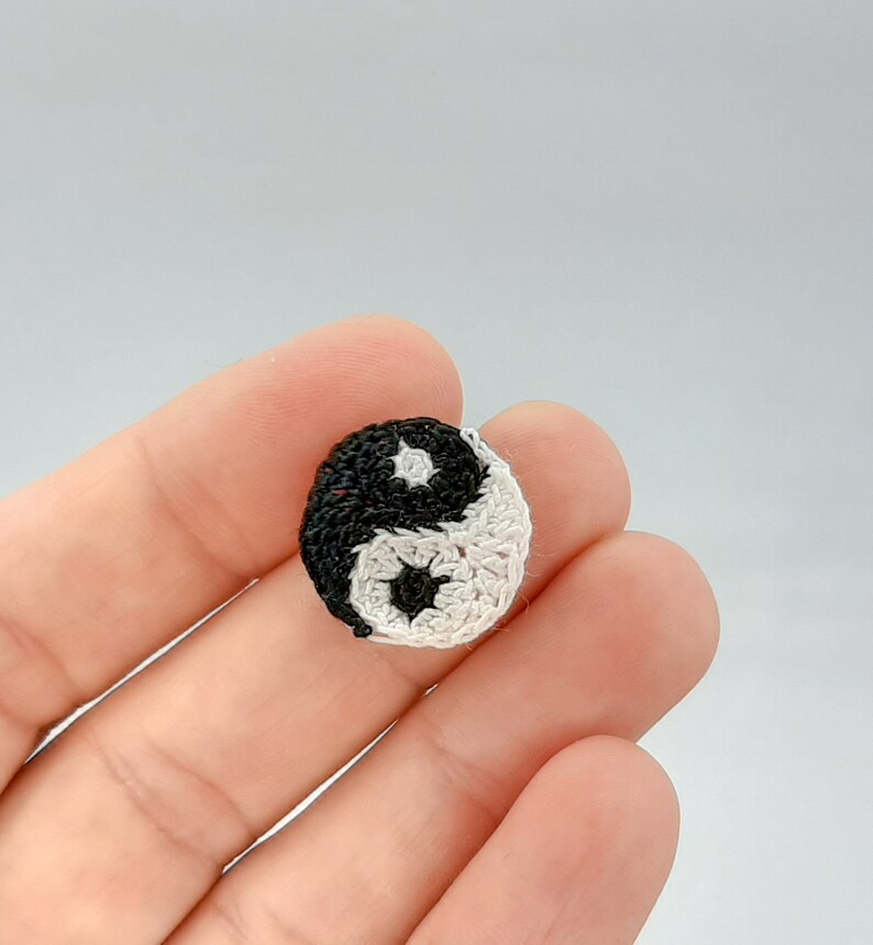 Yin Yang Applique PDF Pattern. Yin Yan Sign Crochet Black and Etsy