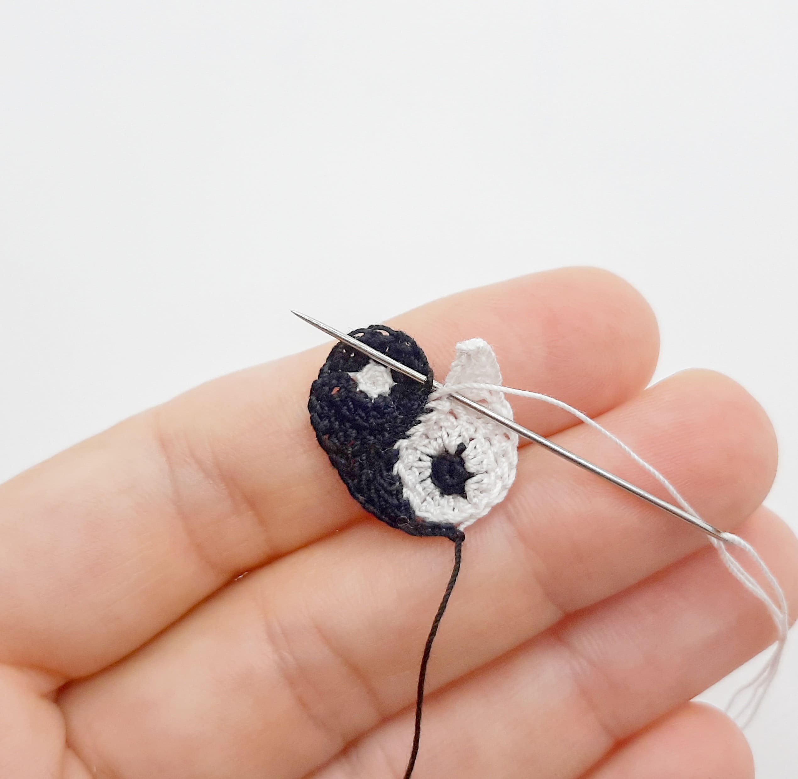 Yin Yang Applique PDF Pattern. Yin Yan Sign Crochet Black and Etsy