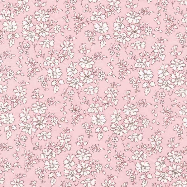 Tissu Liberty Capel Pink Tana Lawn - linon de coton épais d'un quart/demi-mètre/mètre