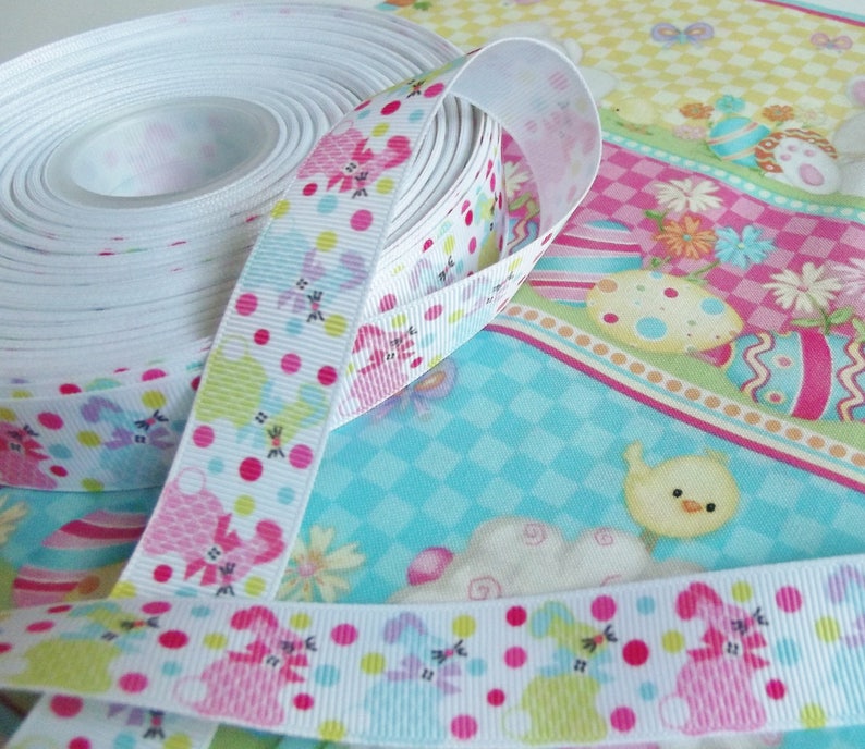 Easter Bunny Grosgrain Ribbon, 22mm 2 metres image 1