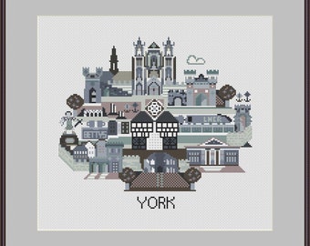 City of York Cross Stitch Pattern - PDF download