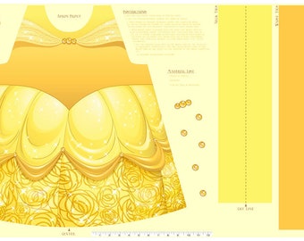 Princess Belle Apron Fabric Panel