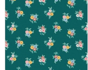 Liberty Fabric by the fat quarter/half metre/metre, Emporium, Kyoto Posy, floral green yellow home decor dress fabric